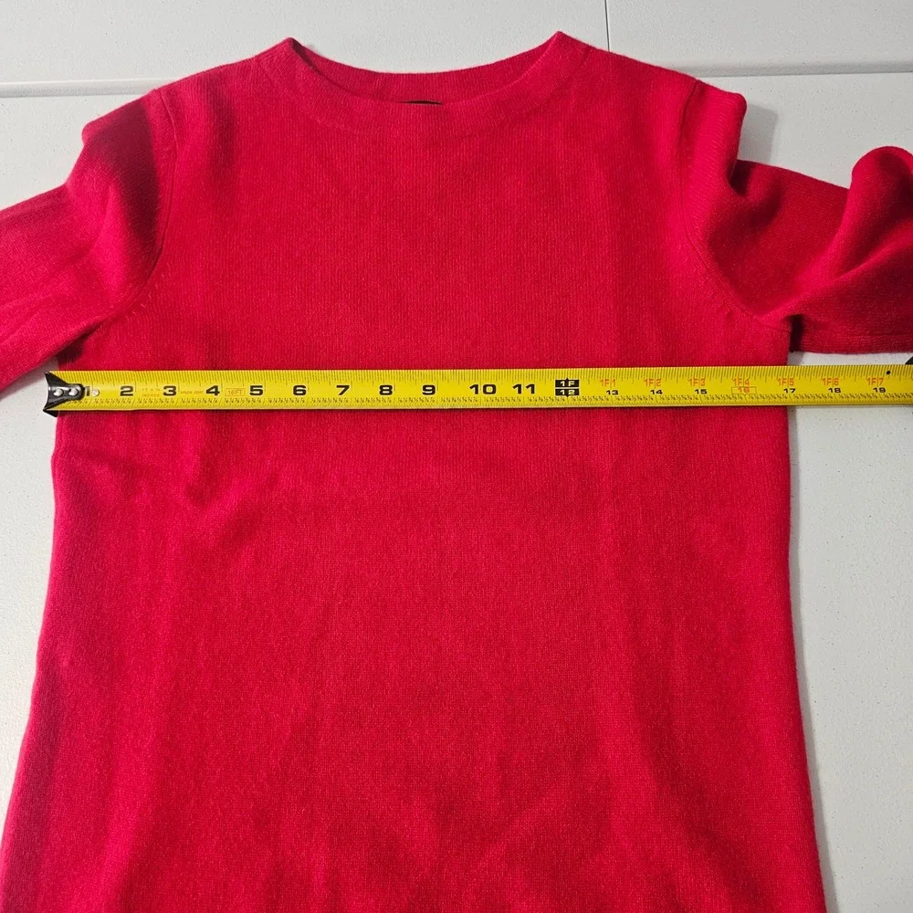 Talbots Cashmere Sweater S Red 3/4 Sleeve Quiet Luxury Preppy Classic Office